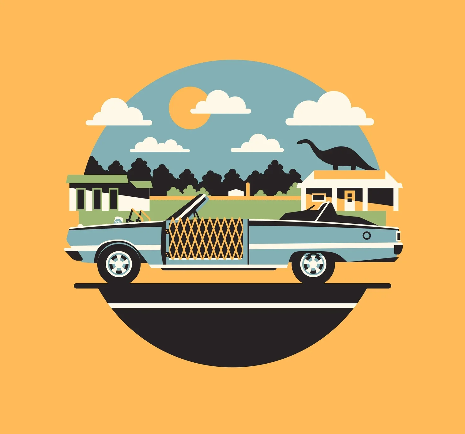 Estampe Icon, véhicule de Jurassic Park — DKNG