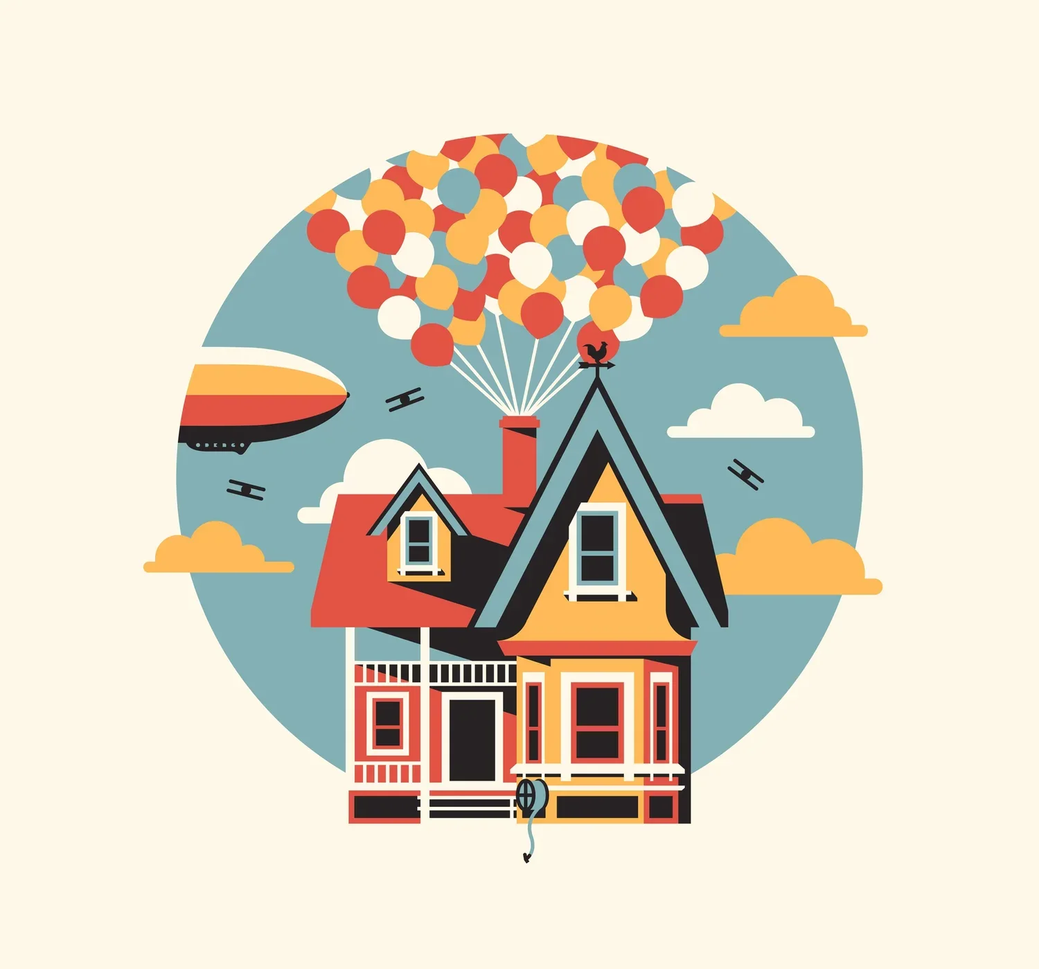 Estampe Icon, la maison aux ballons de Là-haut — DKNG
