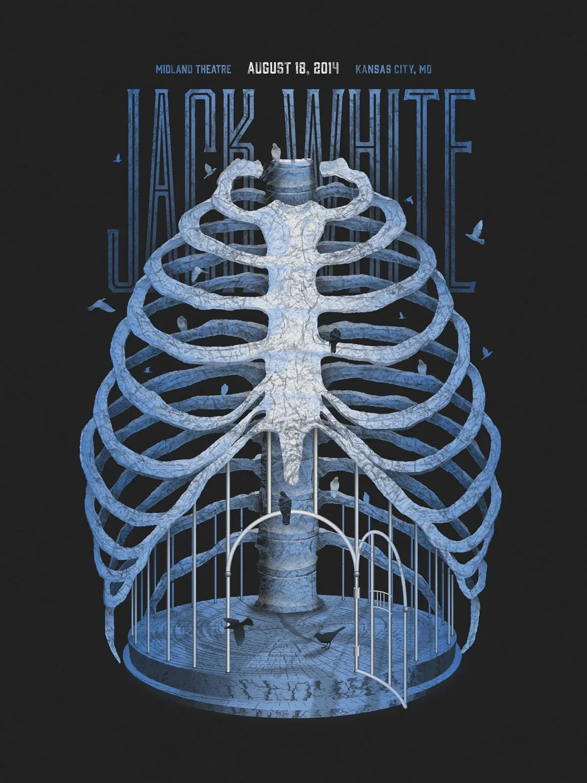 Affiche Jack White, squelette de cage thoracique — DKNG