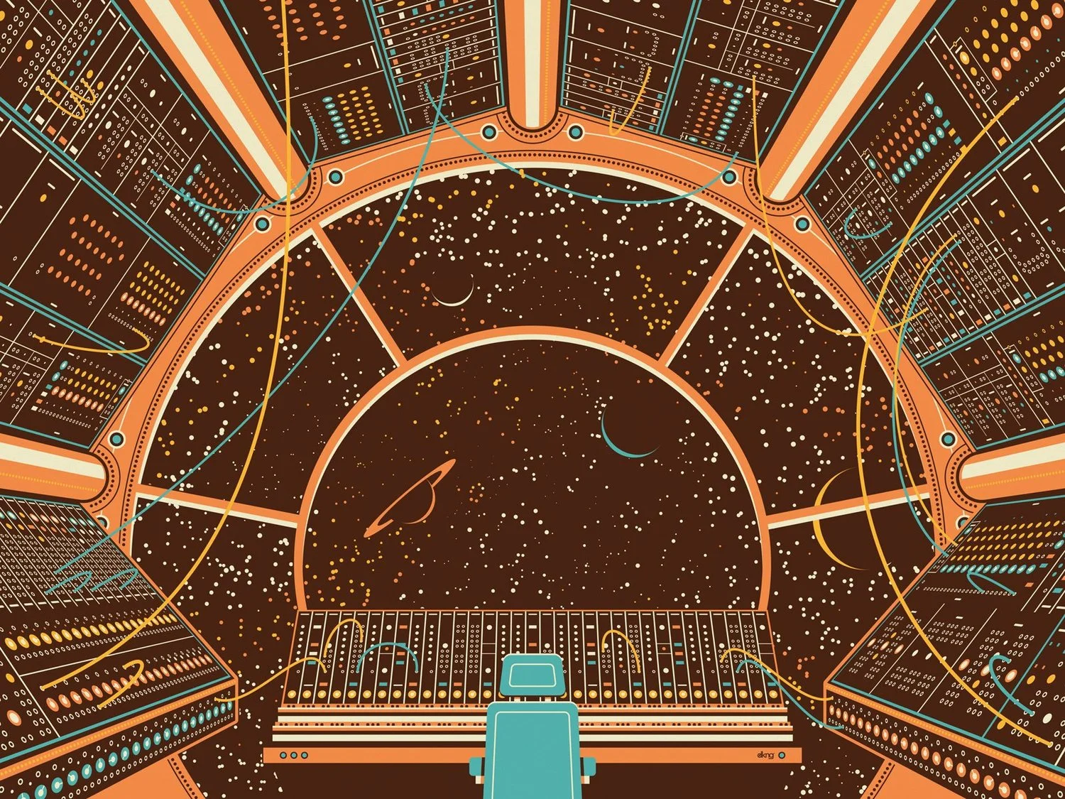 Estampe Moog, synthétiseur modulaire — DKNG