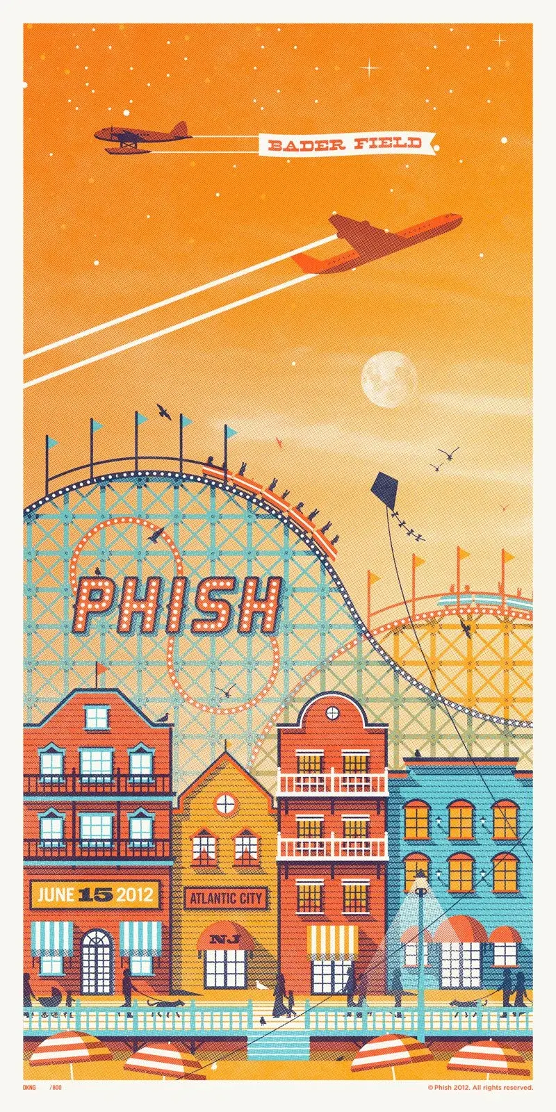 Affiche Phish, parc d’attractions sur la jetée — DKNG
