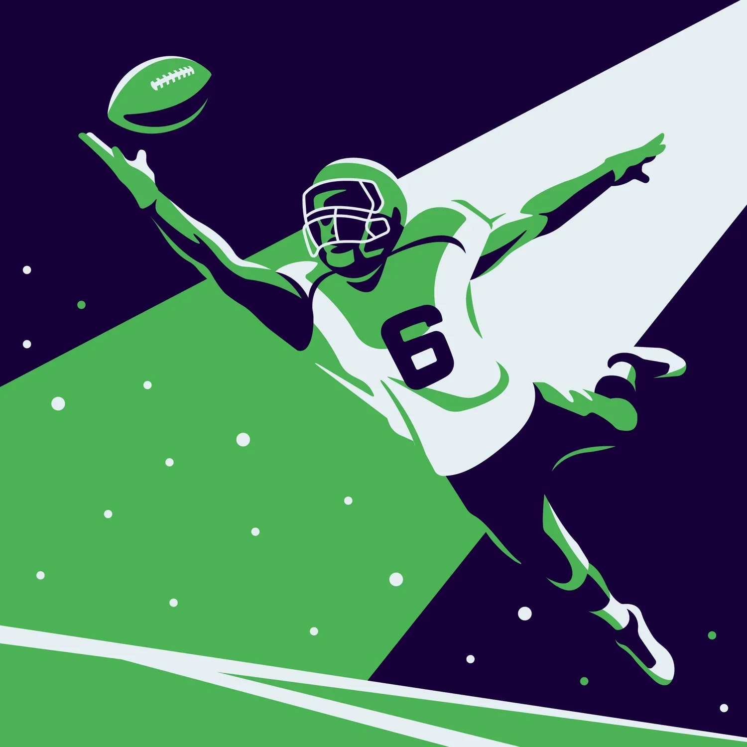 Illustration StubHub, receveur de football américain — DKNG