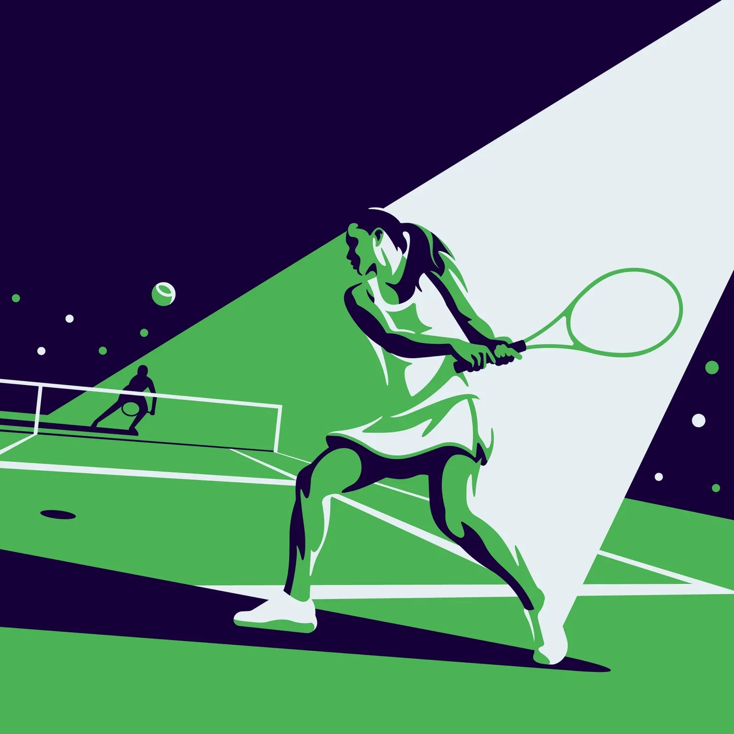 Illustration StubHub, joueuse de tennis — DKNG
