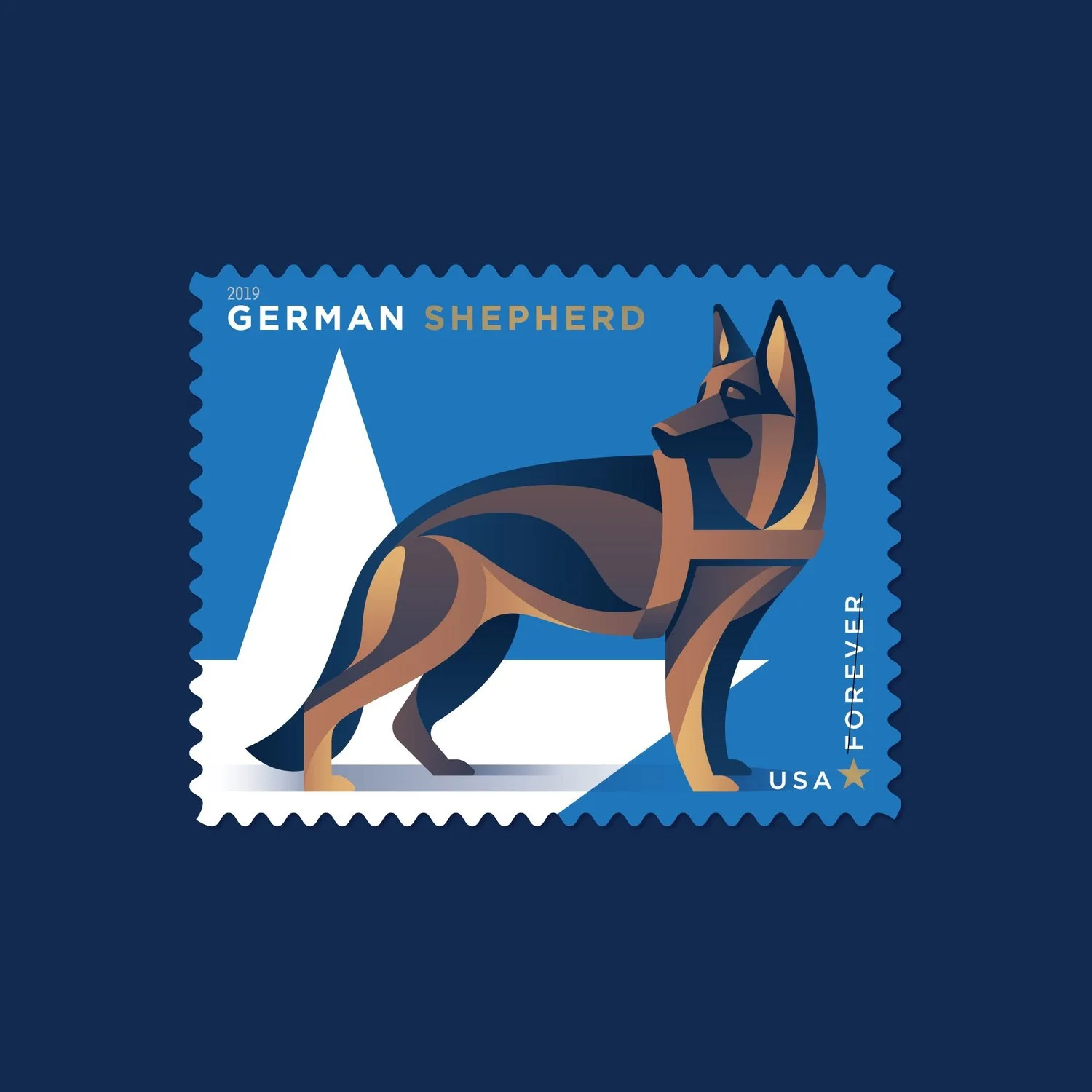 Timbre USPS Military Working Dogs, berger allemand — DKNG