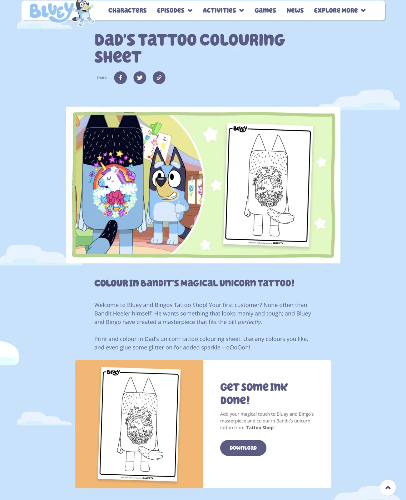 Bluey : tatouage — Douggy Pledger