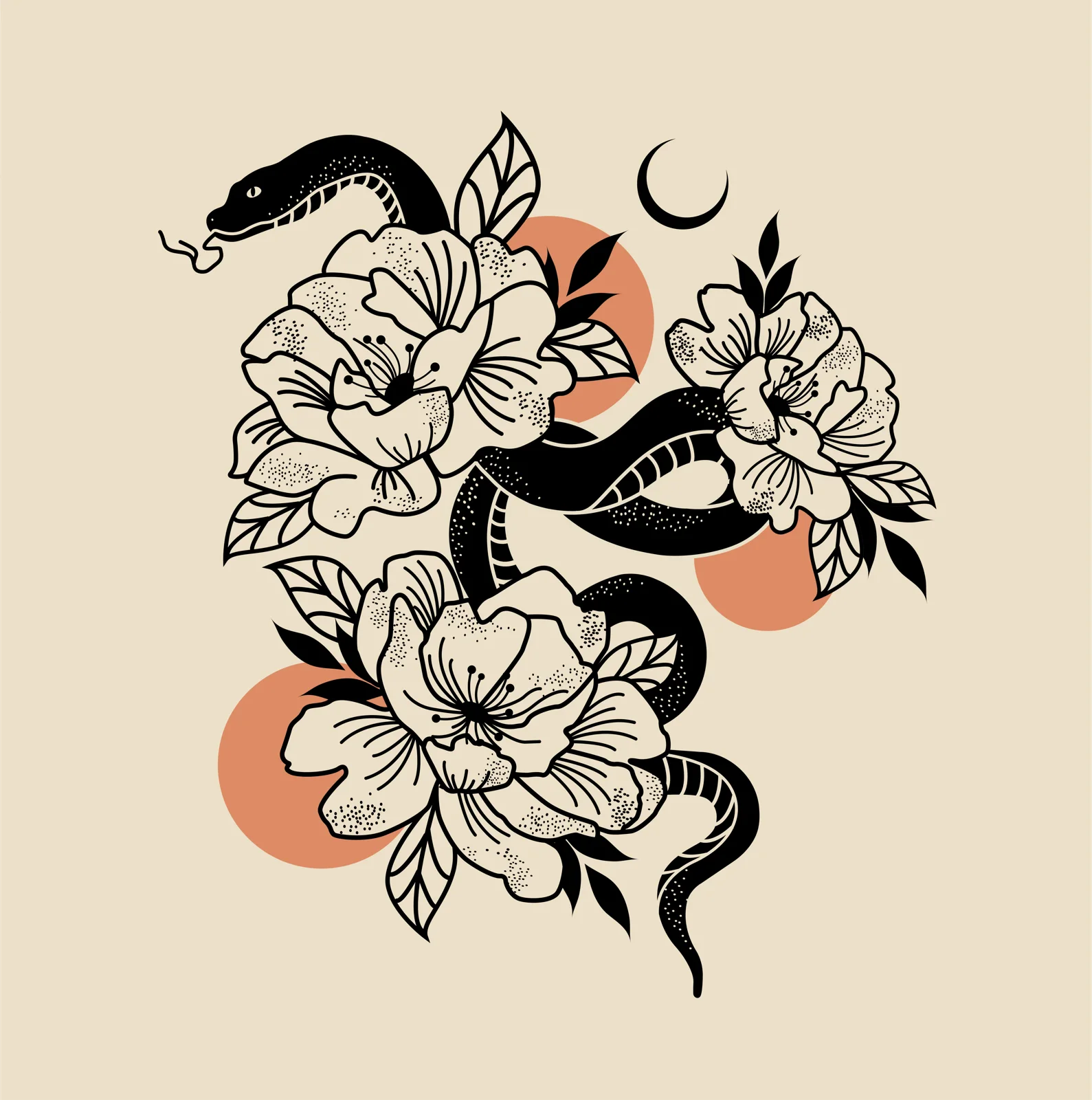 Serpent et pivoines — Daphna Sebbane