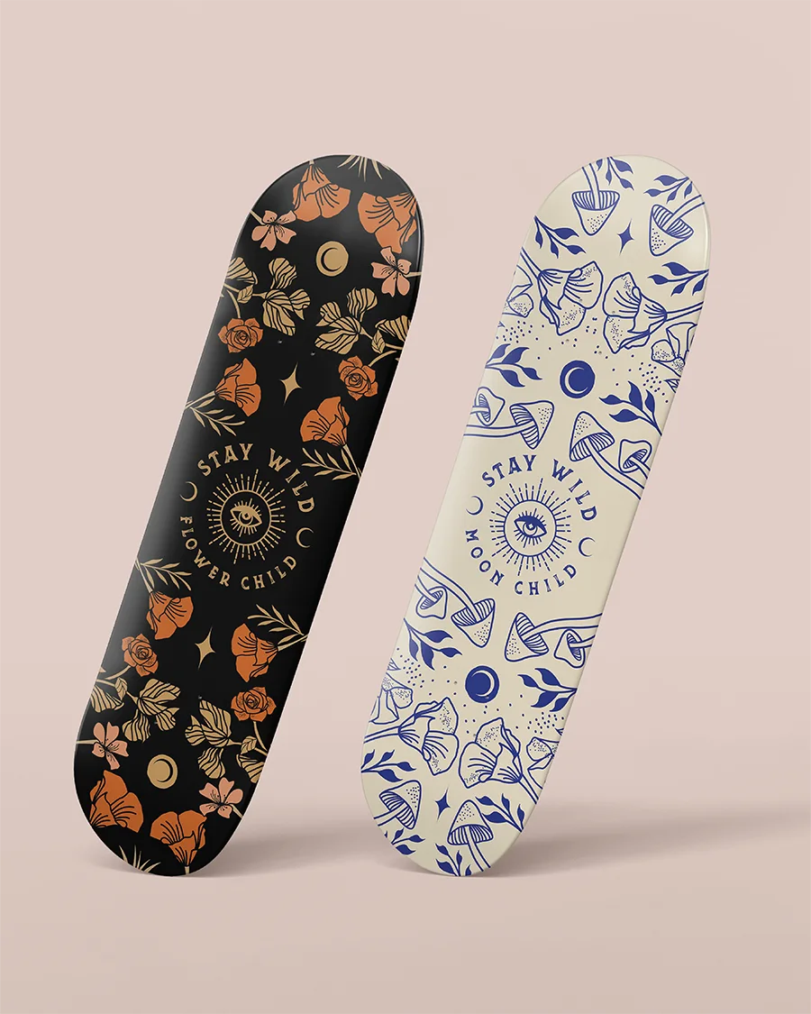 Skate decks : terre et lune — Daphna Sebbane