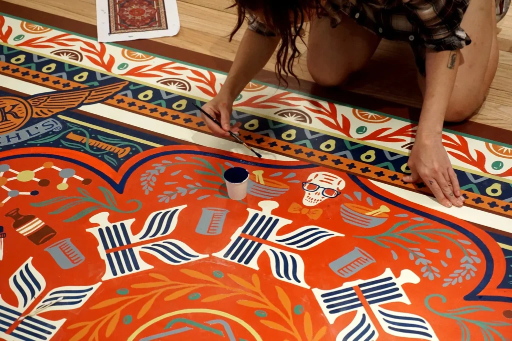 Le tapis peint de Kiehl’s — Dana Tanamachi