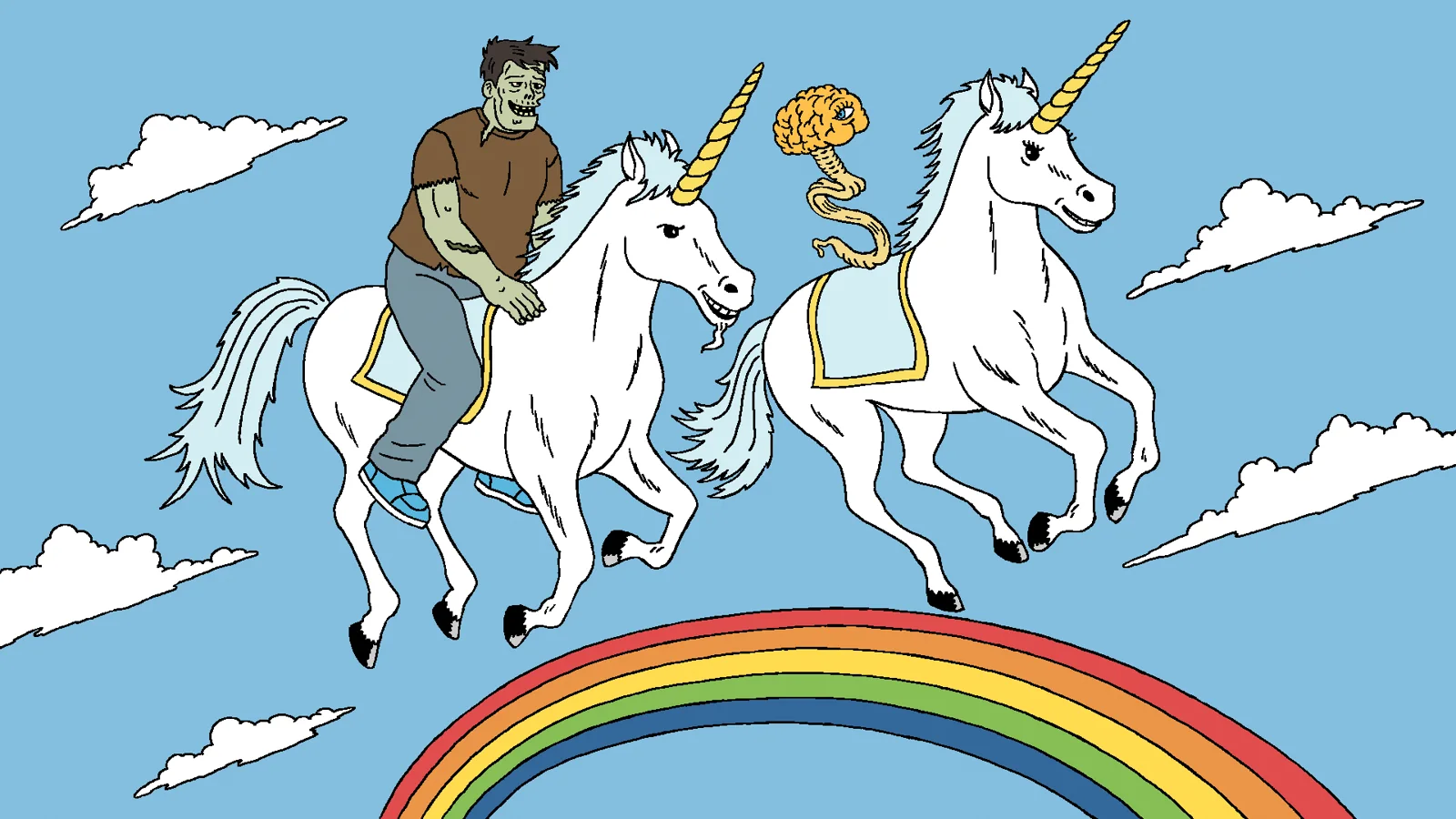 Licornes et arc-en-ciel dans Ugly Americans — Devin Clark