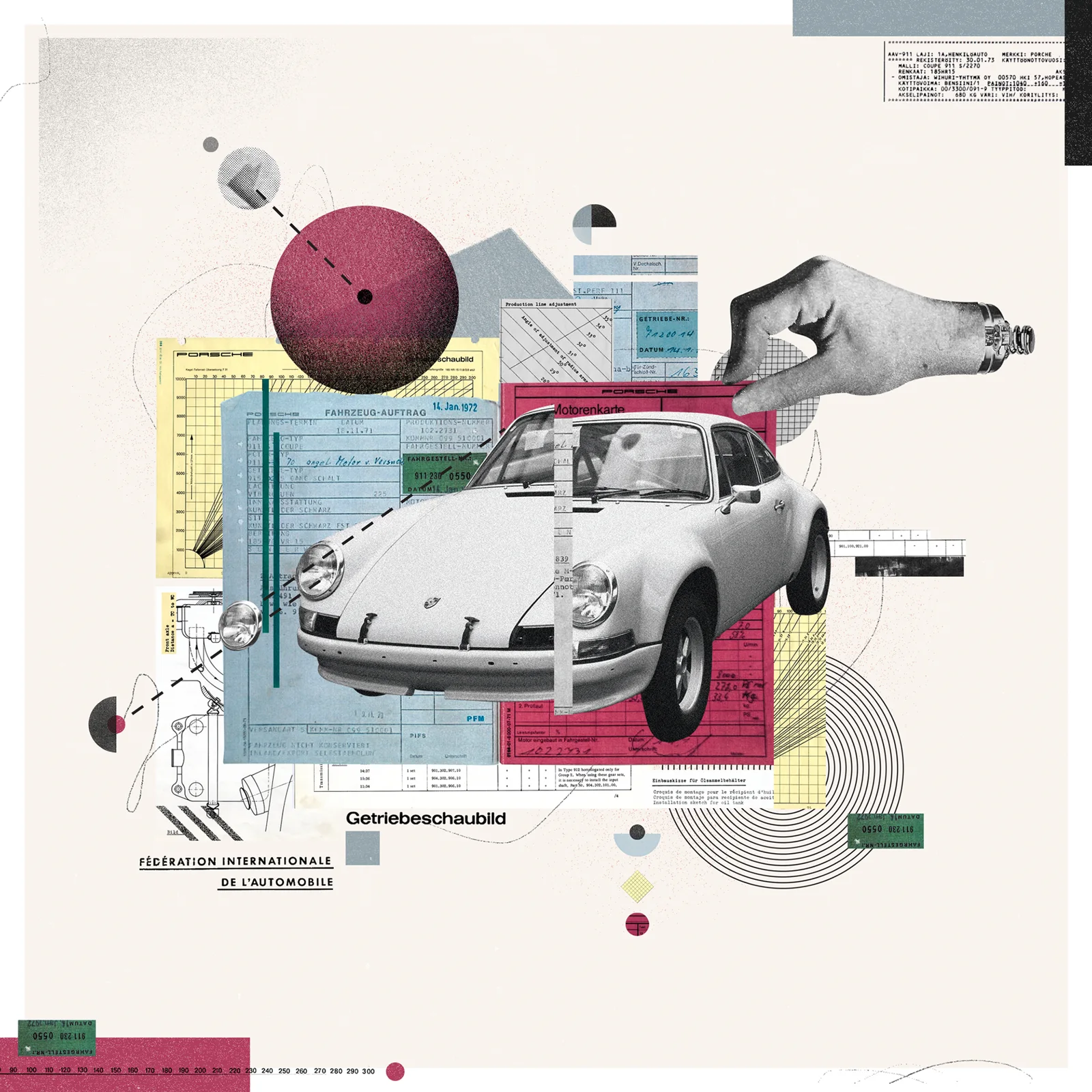Porsche et documents techniques — Eduardo Ramón (000 Magazine)