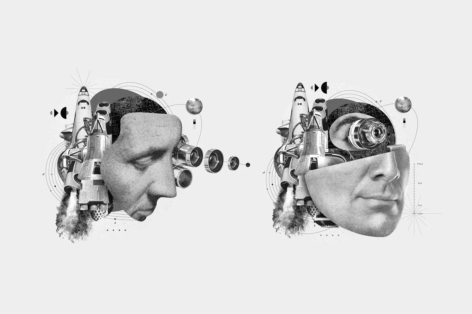Les deux portraits, étiquettes — Eduardo Ramón (Hombre Cometa)