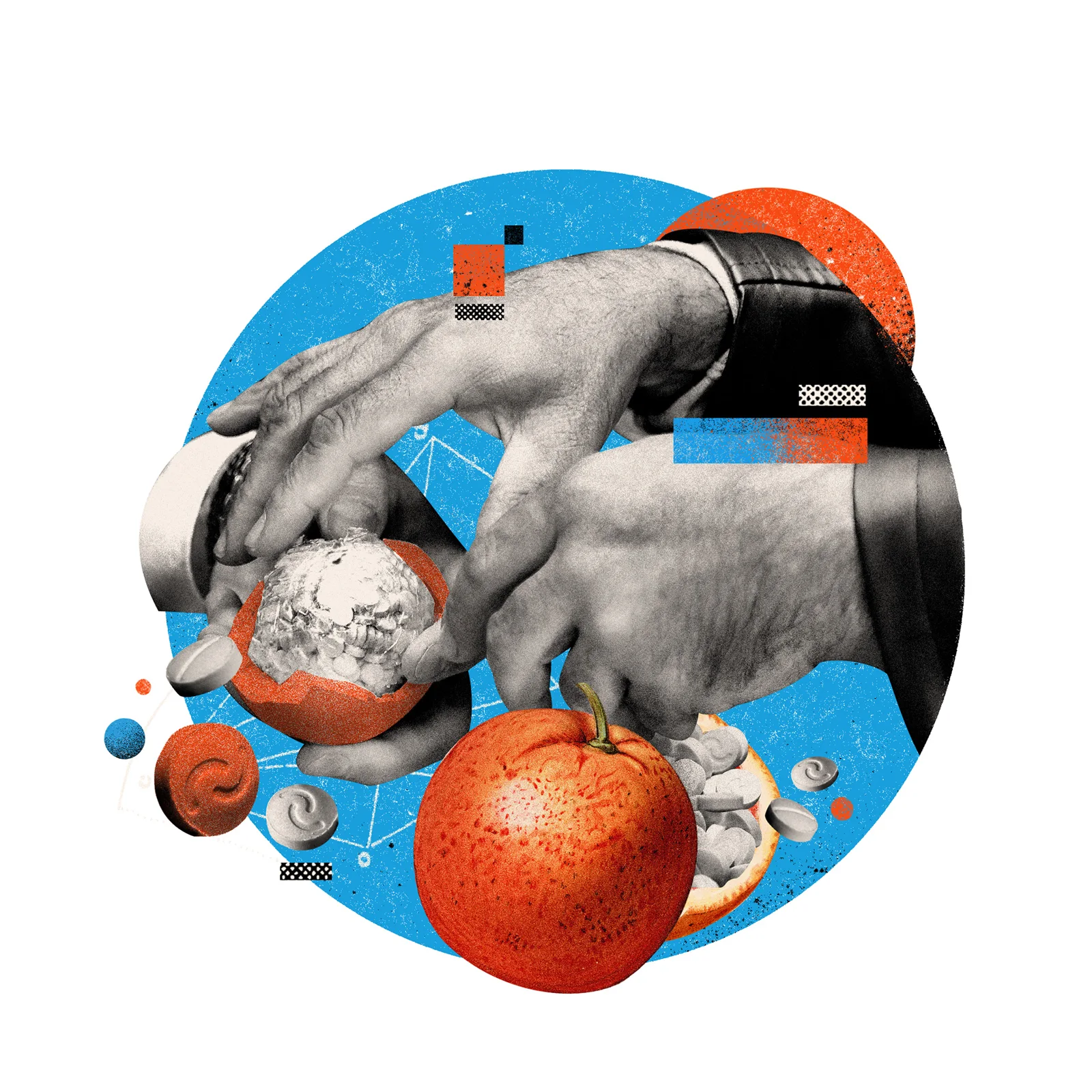 Mains et fruit — Eduardo Ramón (Al Majalla / Captagon)