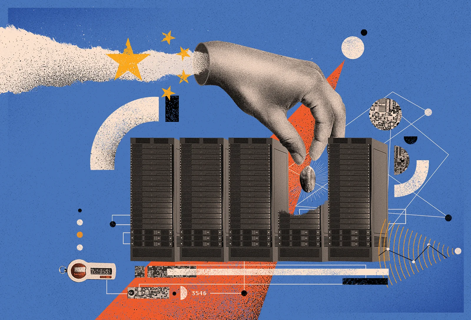 Main et serveurs — Eduardo Ramón (WIRED / RSA)