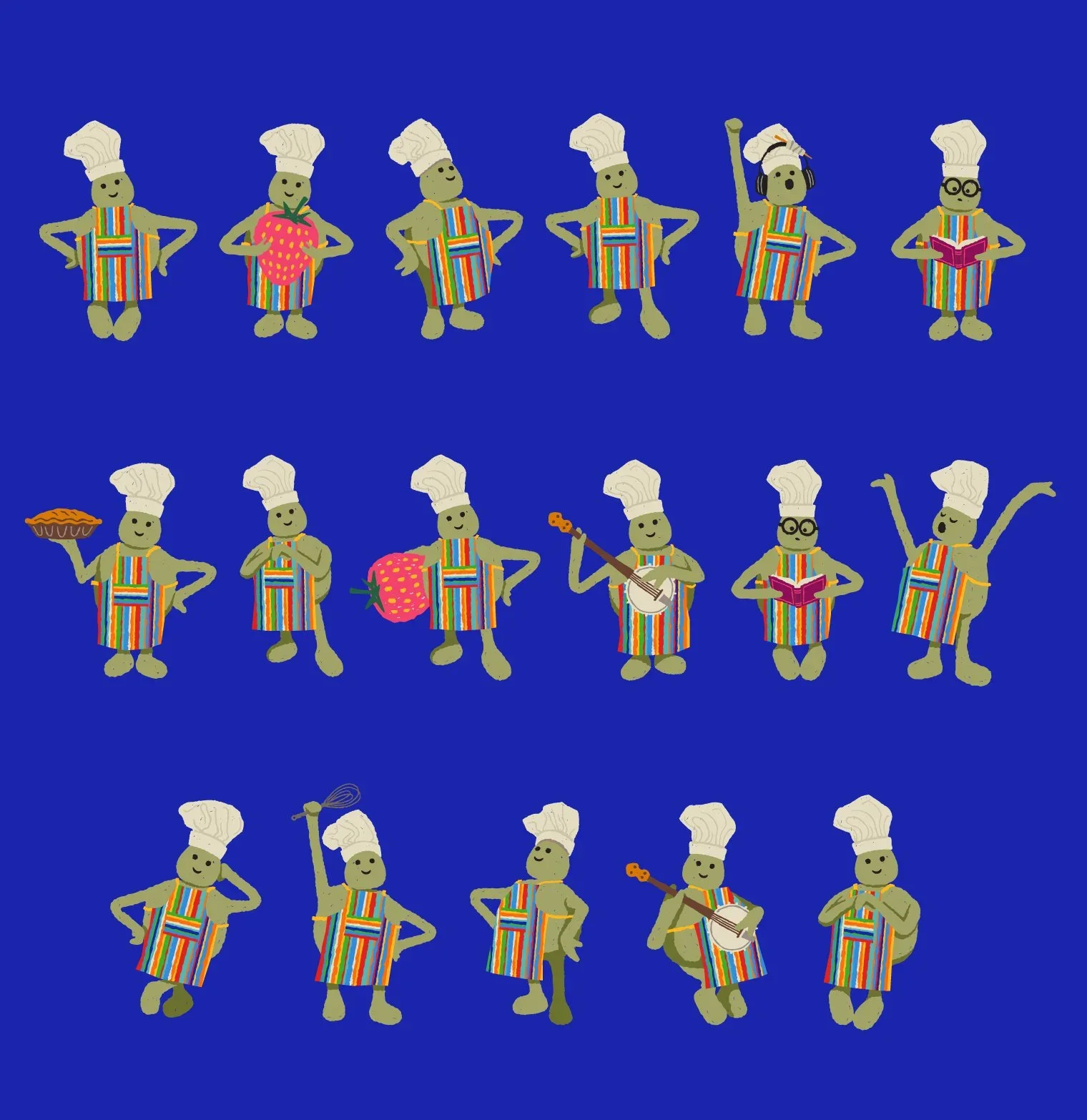 Tiny Chef, planche de personnages — Emrich Office