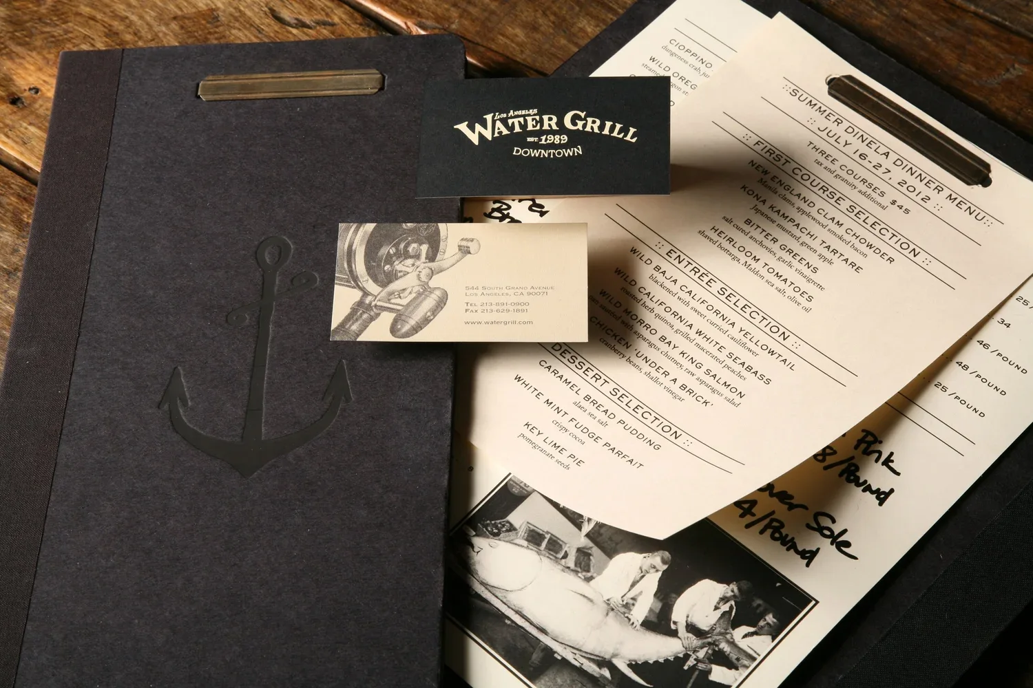Water Grill, menus et cartes — Ernesto Portillo