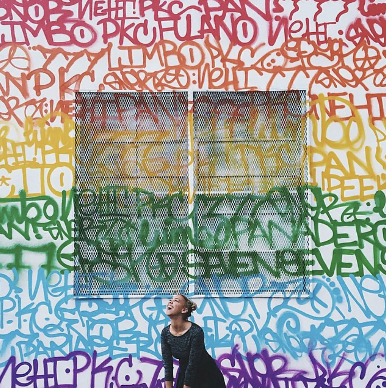 Mur de lettres colorées — Elise Swopes