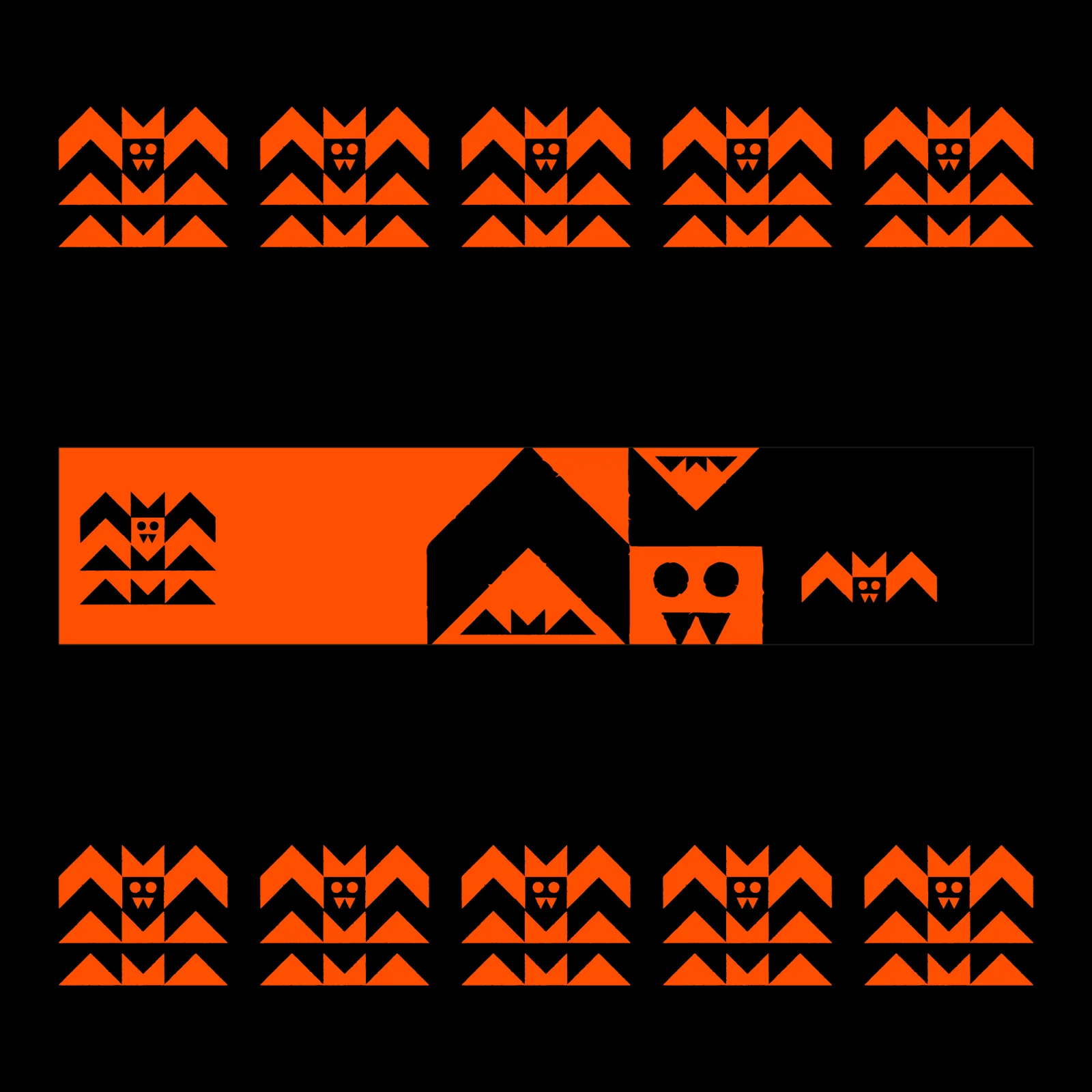 Motif de chauves-souris orange et noir — Ethan Fender
