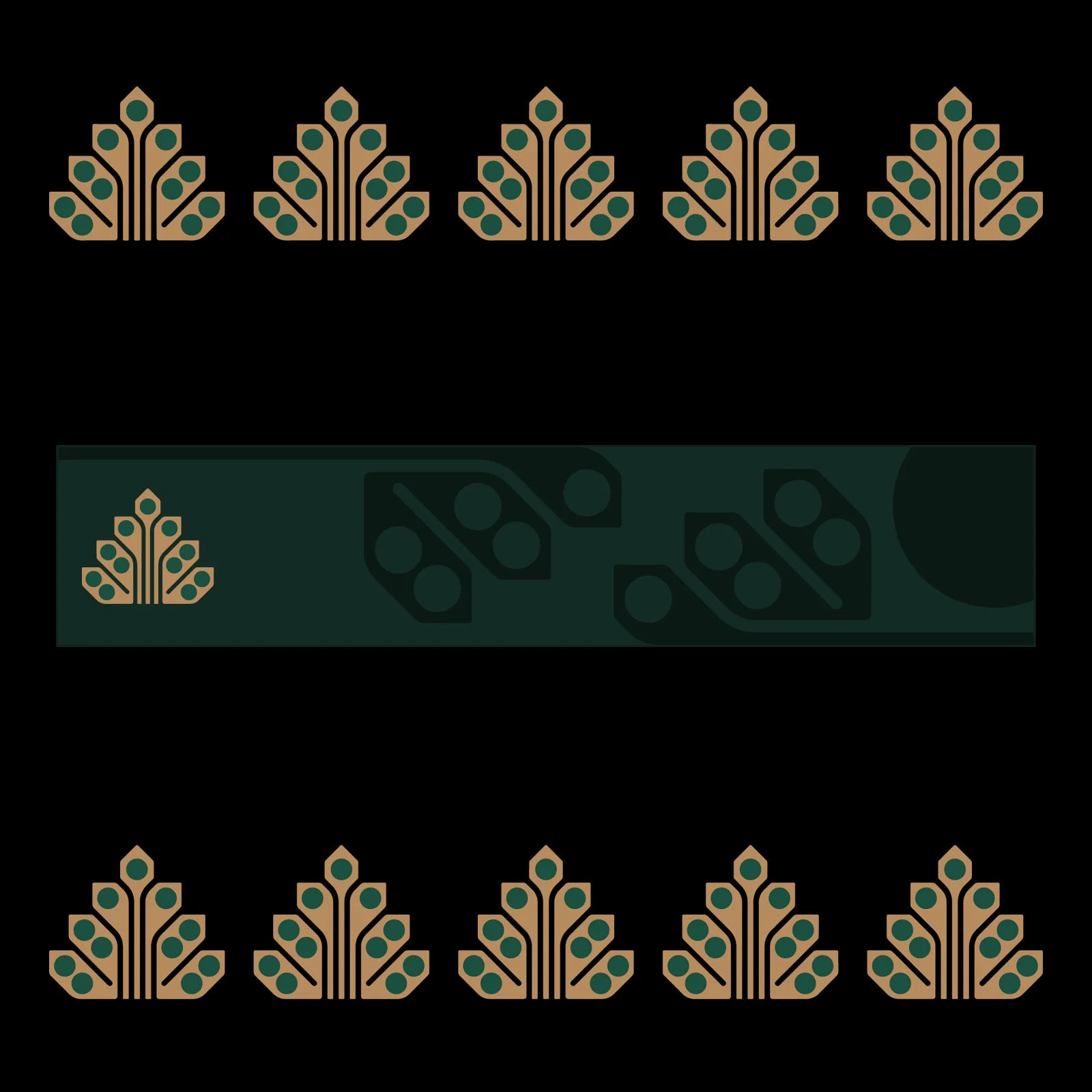 Emblème Seeds of Hope, feuillage vert sur fond sombre — Ethan Fender