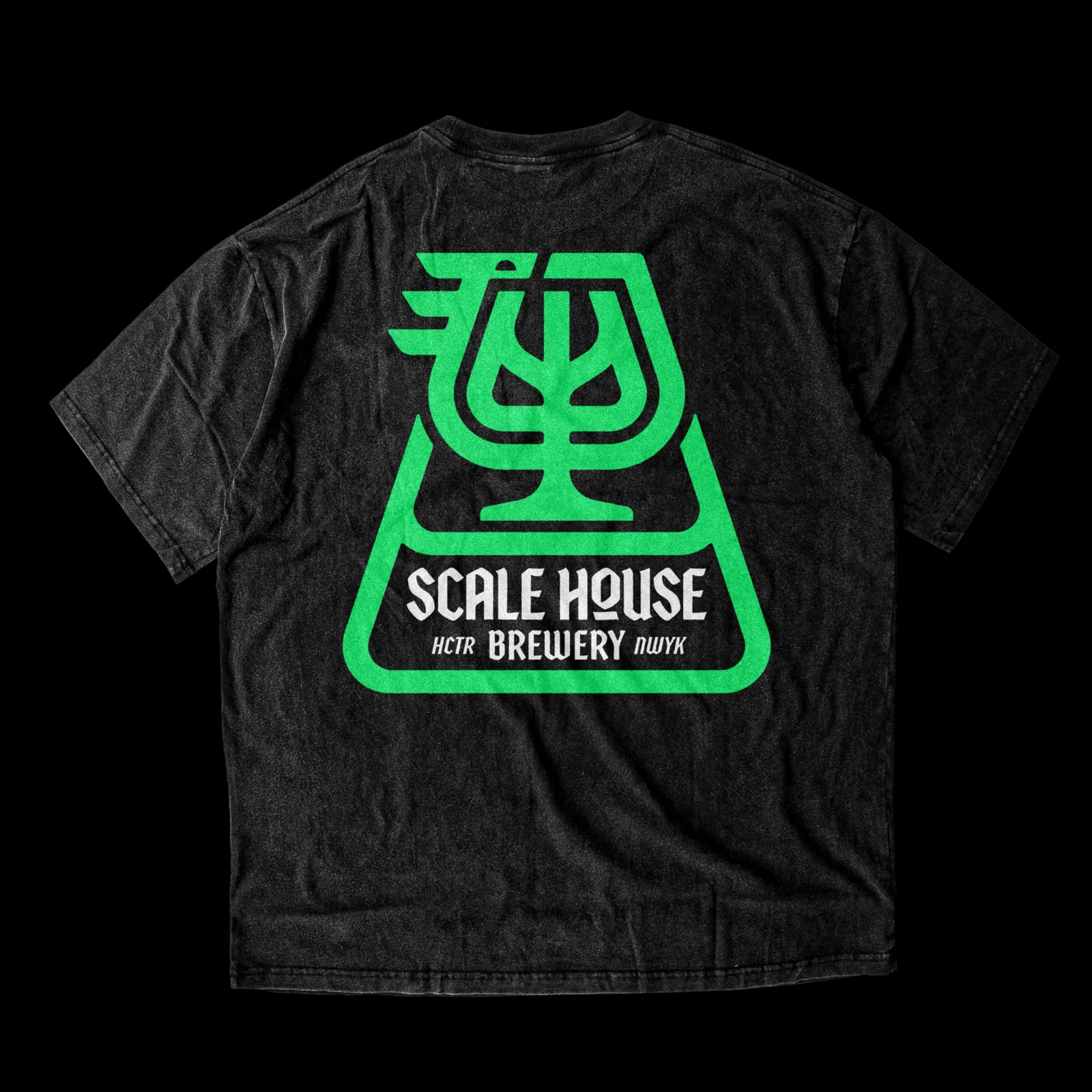 T-shirt noir avec logo Scale House vert — Ethan Fender
