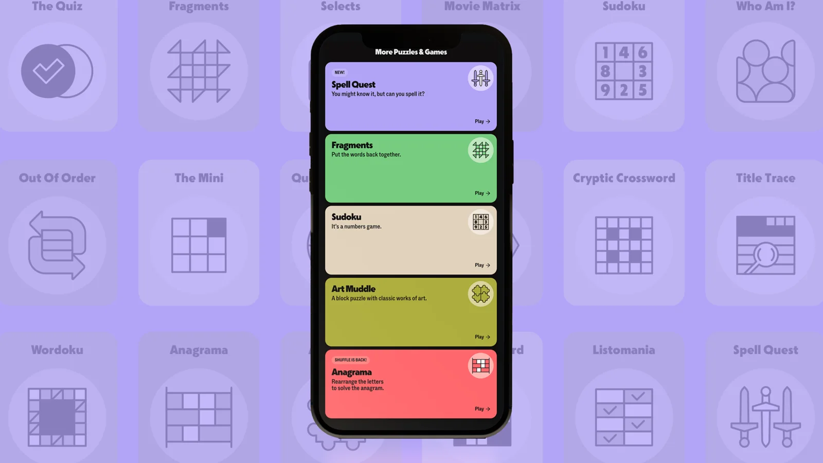 Écran d’application avec icônes de jeux et catégories — Ethan Fender