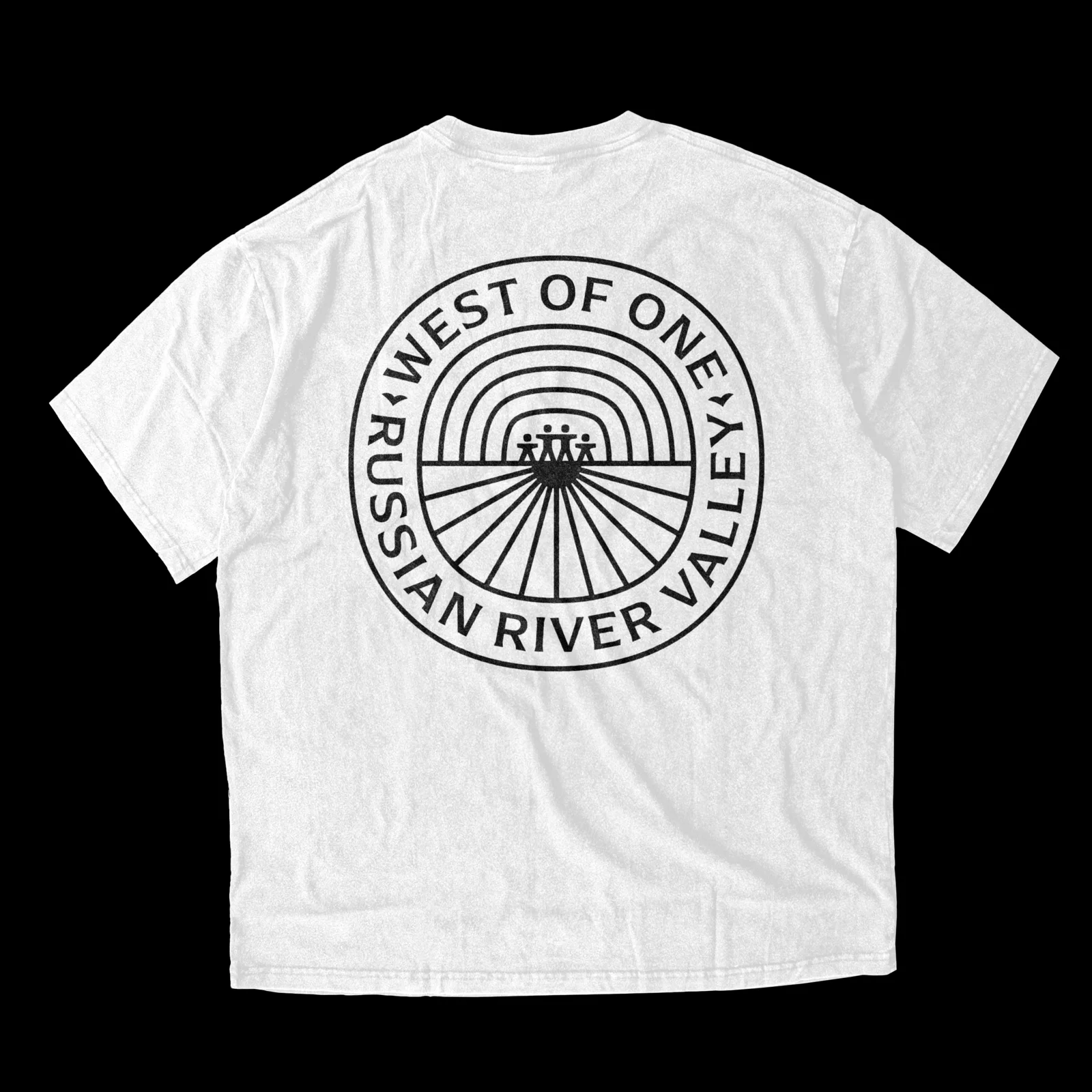 T-shirt blanc imprimé du cercle West of One, Russian River Valley — Ethan Fender