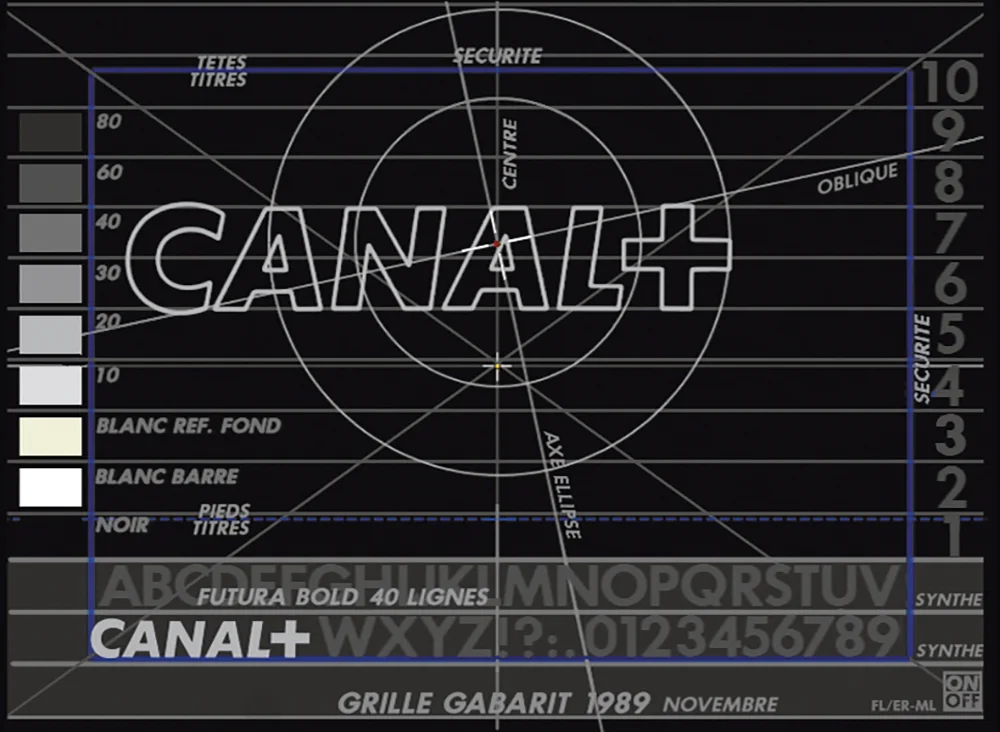 Grille gabarit du logo Canal+, novembre 1989 — Étienne Robial