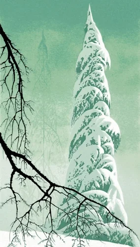 Snow Laden Trees and Branch — Eyvind Earle