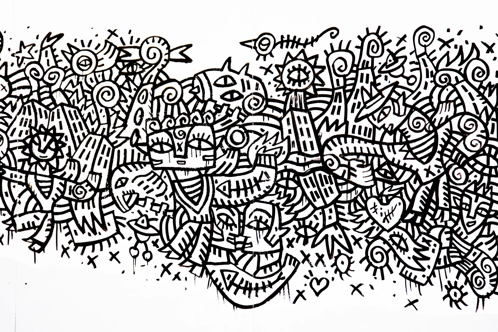 Fresque, dessins au mur