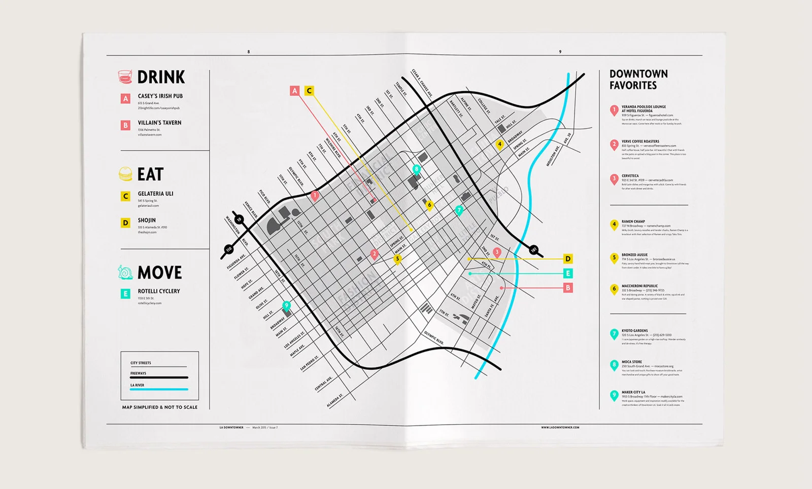 LA Downtowner, carte du centre-ville — Ferroconcrete