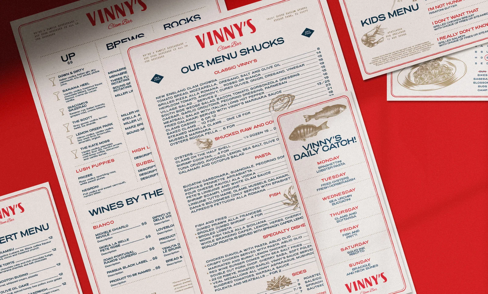 Vinny’s, menus — Ferroconcrete