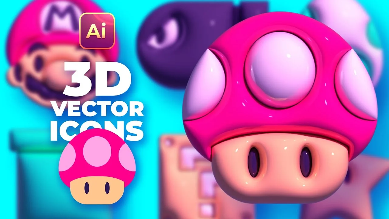 Icônes Super Mario en vectoriel 3D — Fernando Nunes