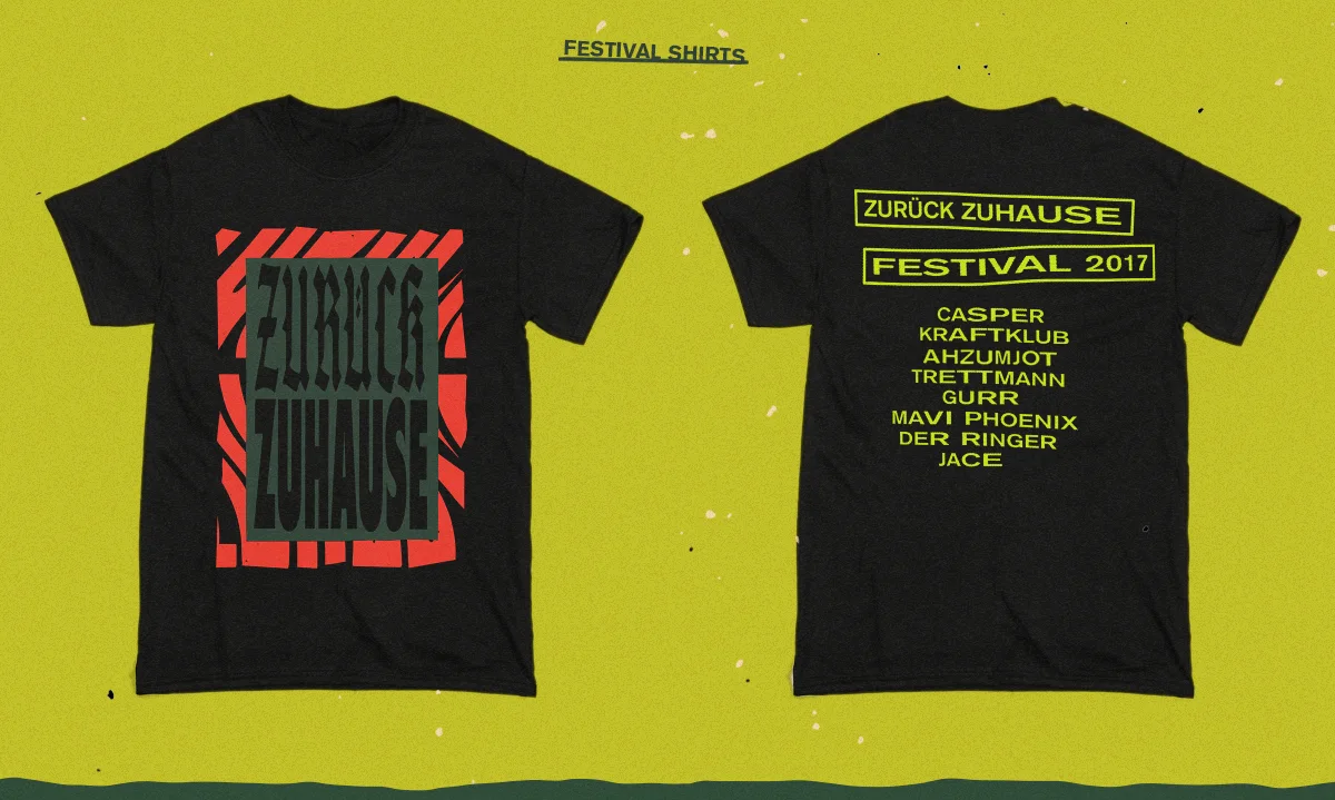 Zurück Zuhause Festival, t-shirts — Florian Schommer