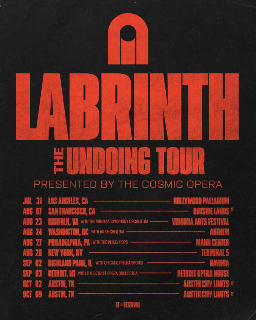 L’affiche de sa tournée 2026 — Labrinth